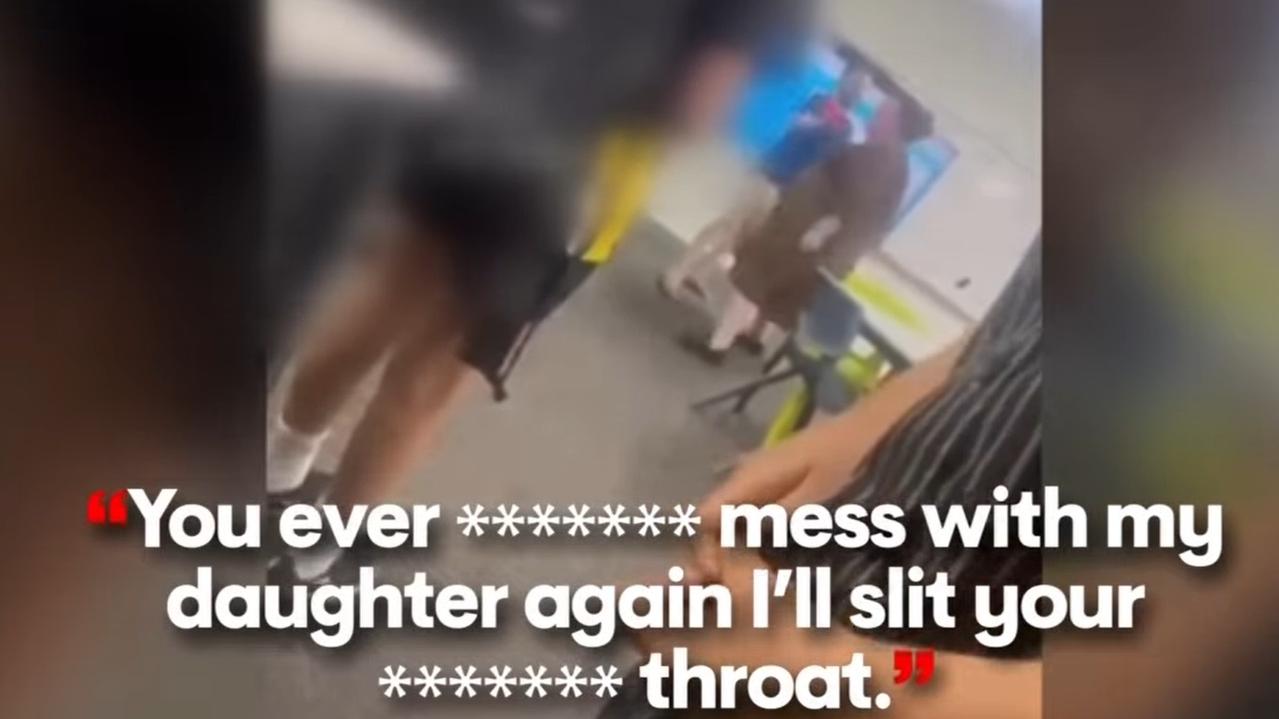 The mum stormed into the classroom to hurl violent threats at a student. Picture: 7News