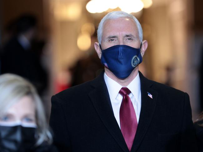 Vice President Mike Pence arrives at the inauguration. Picture: Getty Images/AFP