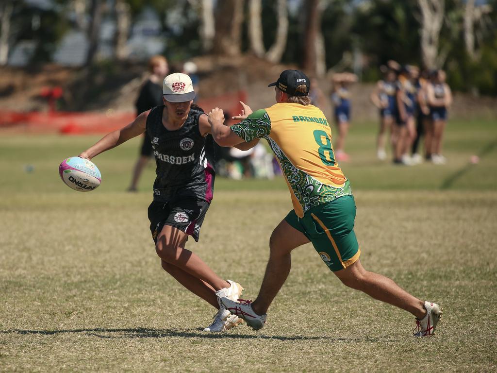 Marsden State High V St Brendans at the 2024 Gold Coast Titans All Schools Touch Football Picture: Glenn Campbell