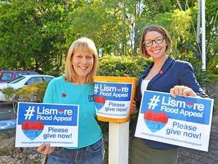 FLOOD APPEAL: Marny Bonner from the Lismore Carboot Market pictured with Lismore City Councillor Eddie Lloyd, are keen to promote the appeal.