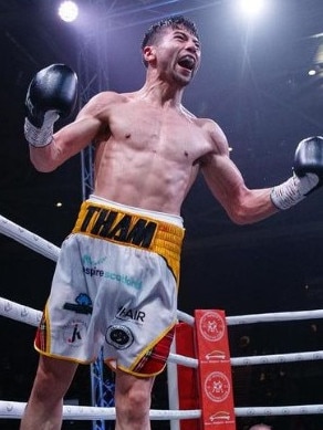 Andrew Tham after winning the Scottish Area Featherweight title. Photo: Instagram