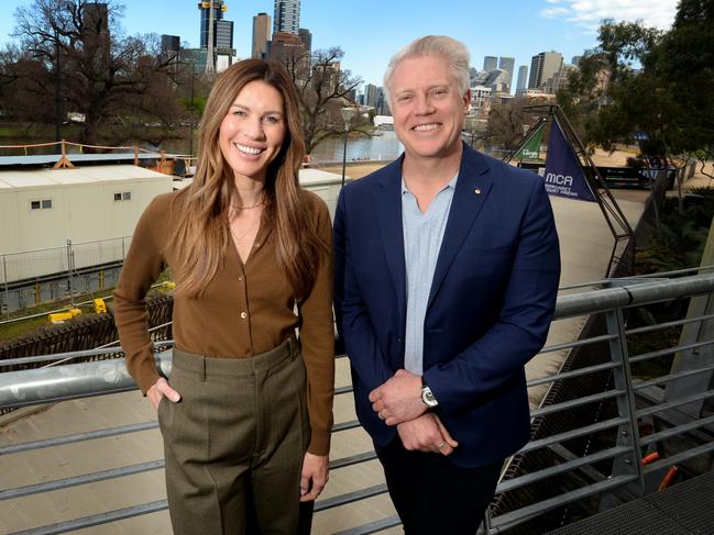 Mr Wood with his running mate Erin Deering. Picture: Andrew Henshaw