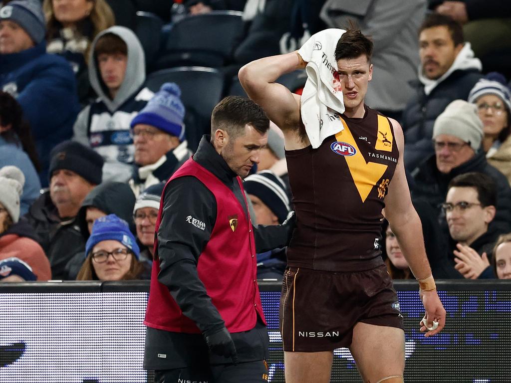 Hawthorn expects to again lose star forward Mitch Lewis for its Launceston clash against Fremantle. Picture: Getty Images