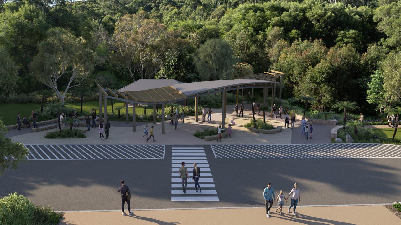 Renders of a visitor hub at Springbrook National Park. Picture: Supplied