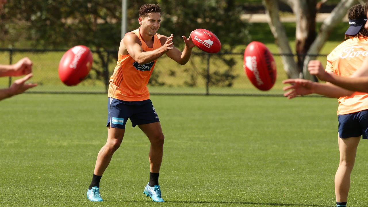 Luke Dahlhaus on the track for the Cats. Picture: Alison Wynd