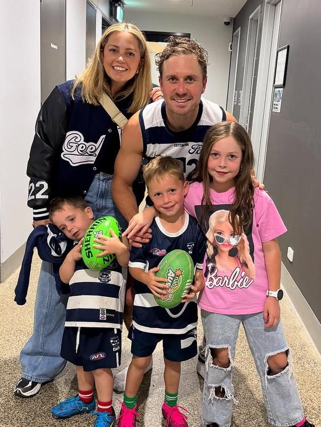 The Duncan family – Demi, Mitch, Archie, Ollie and Scarlett, minus baby Parker.