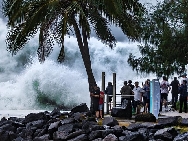 Cyclone Alfred at Snapper Rocks on the border of Queensland and NSW. Picture: Nigel Hallett