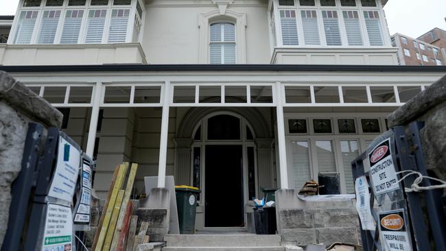 Work is ongoing in the renovation of the Douglass family home in Neutral Bay. Picture: Jane Dempster