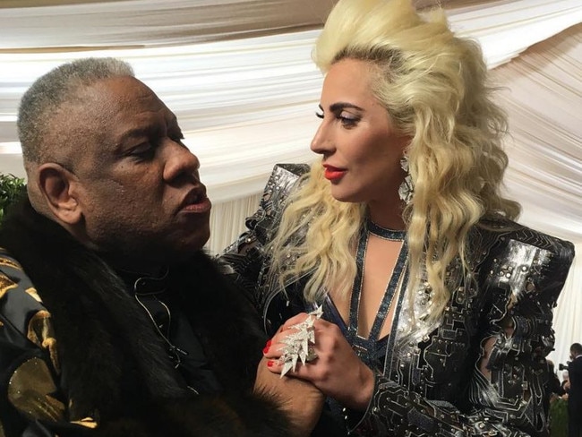 Andre Leon Talley and Lady Gaga at the 2016 Met Gala. Picture: Instagram