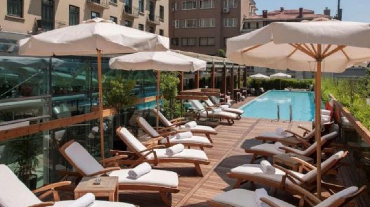 The stunning five-star hotel also boasts it own pool and sun lounge area. Picture: Park Hyatt