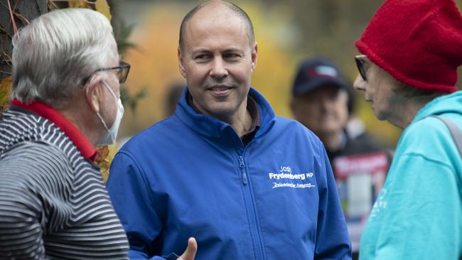 Treasurer Josh Frydenberg at the pre-polling booth in the electorate of Kooyong. Photograph by Arsineh Houspian