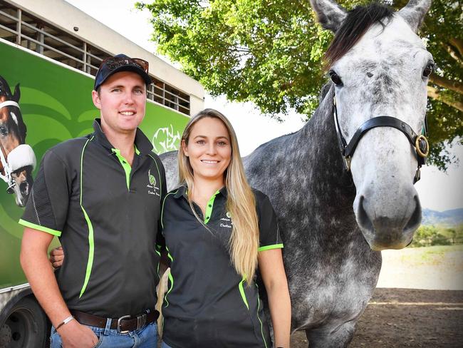 Sunshine Coast Husband and wife training duo Adam and Dallas Simpson. Picture: Patrick Woods.