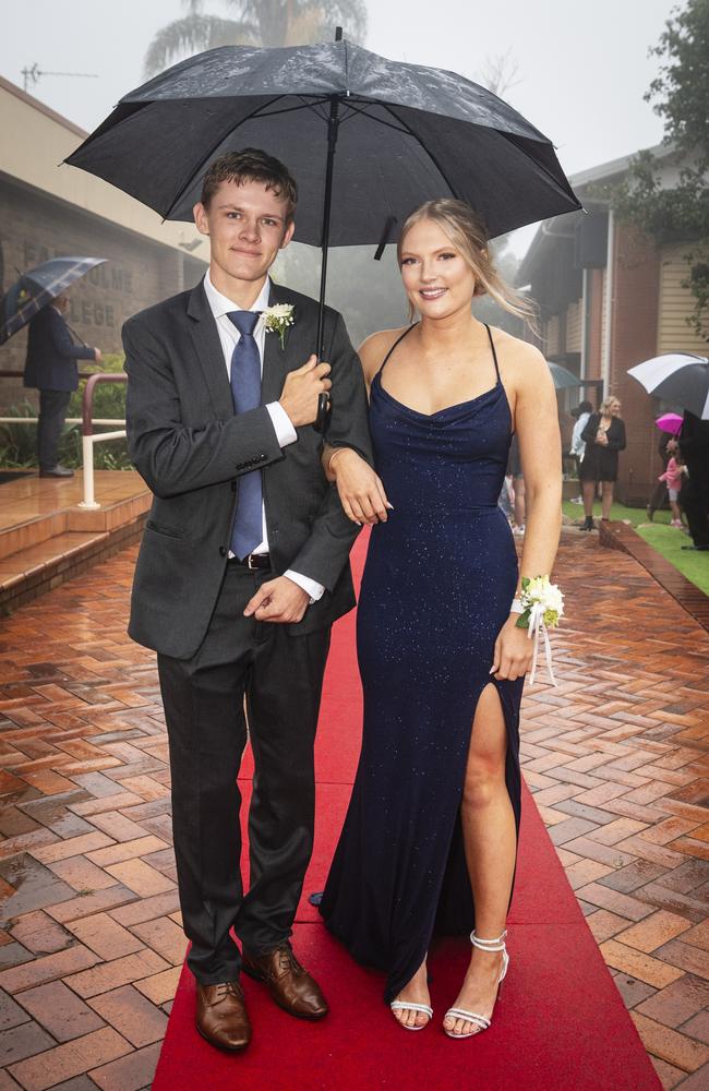 Ben Morris partners Tilly Gillece at Fairholme College formal, Wednesday, March 27, 2024. Picture: Kevin Farmer