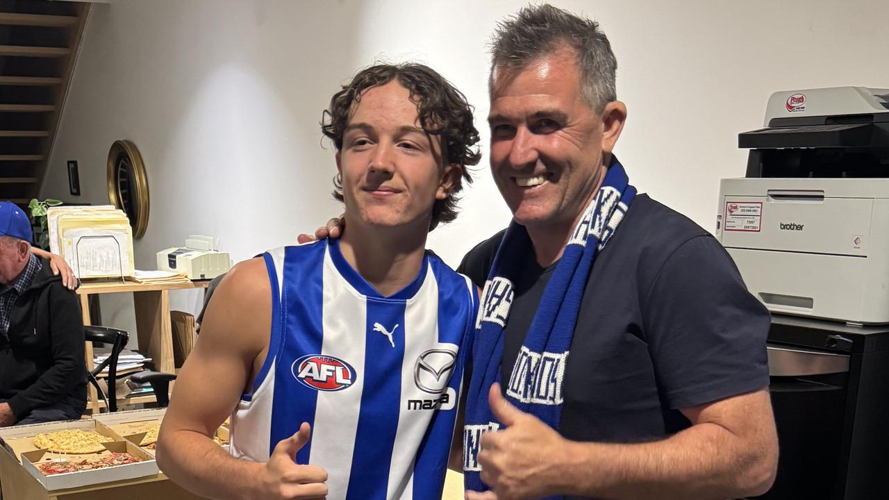 North Melbourne father-son River Stevens and Anthony on his new draftee's journey