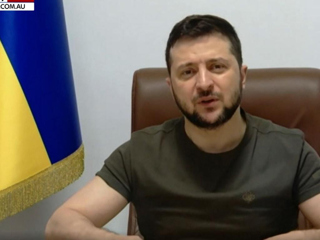 Mr Zelenskyy told Australians those that threaten global security must be held responsible. Picture: Sky News