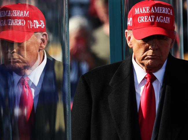 Donald Trump walks off stage after speaking during a campaign rally at Lancaster Airport in Lititz, Pennsylvania. Picture: Getty Images via AFP