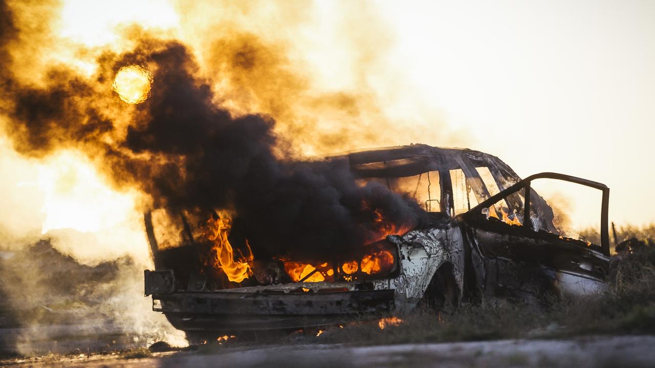 Stolen ute set on fire, destroyed