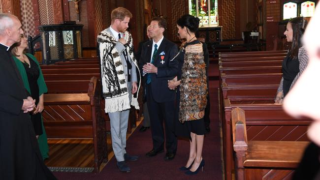 Harry and Meghan took part in a traditional ceremony. (Photo by Pool/Getty Images)