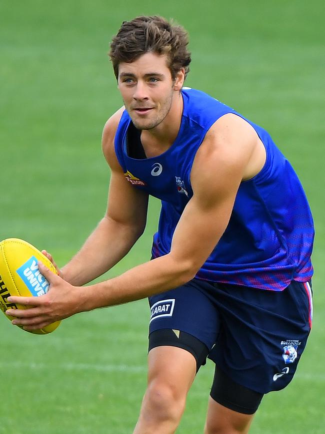 Josh Dunkley at Bulldogs pre-season training.