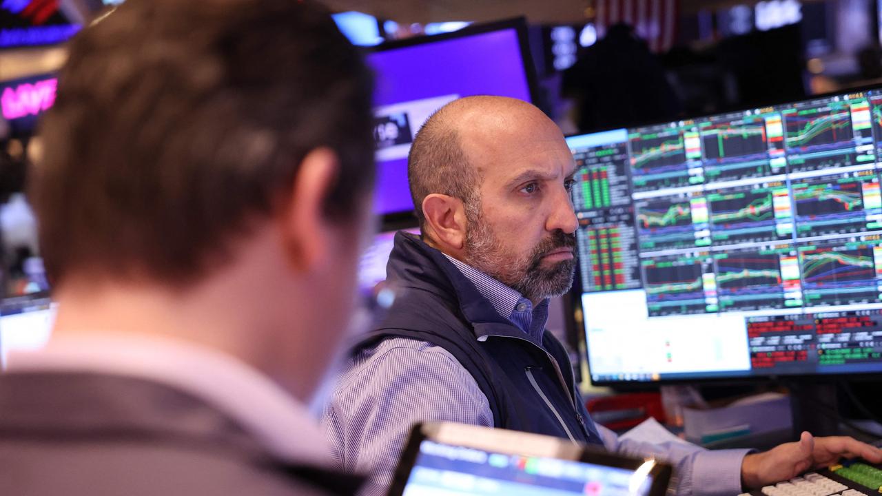 Traders work on the floor of the New York Stock Exchange. Picture: AFP