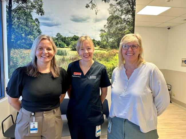 Nurses and support workers at Gympie emergency department: Samantha Ward, Sarah Cochrane, Schloe Veale. Picture: provided.