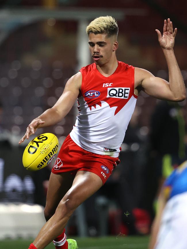 First-year Sydney Swan Elijah Taylor at the Sydney Cricket Ground. Picture. Phil Hillyard