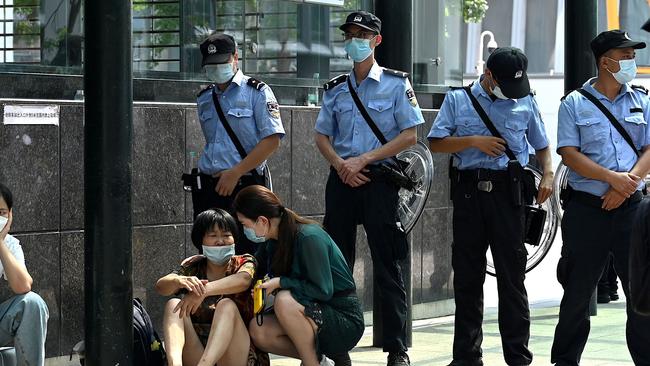 There are 70,000 investors in Evergrande, which has also paused construction on homes for more than 1 million home buyers. Picture: Noel Celis / AFP