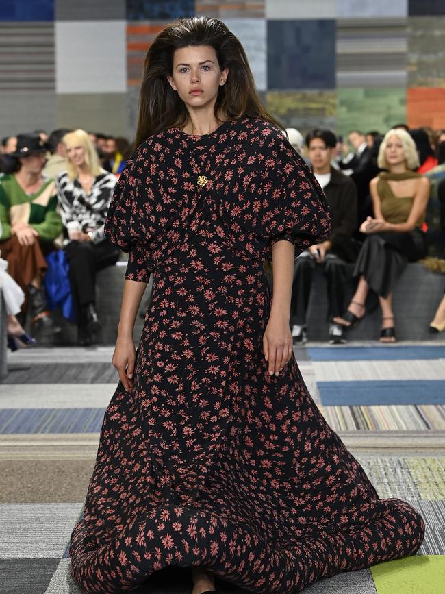 Georgia Fowler walks the runway during the Jordan Dalah show. Picture: Getty