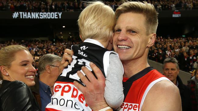 Nick Riewoldt has welcomed another baby boy to the family. Picture: Michael Klein