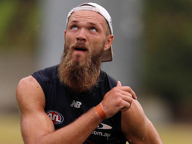 Melbourne AFL training at Goschs Paddock.  Max Gawn   .Pic : Michael Klein