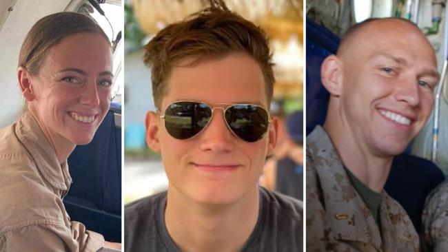 Three American Marines Captain Eleanor LeBeau, 29, Corporal Spencer Collart, 21, and Major Tobin Lewis, 37, have been remembered as 'heroes' following a fatal Osprey crash in the Northern Territory on Sunday August 27.