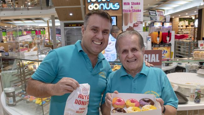 John and Con Scopas from Royal Donuts at Westfield Knox. Picture: Andy Brownbill