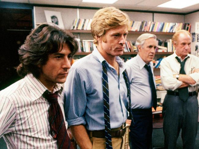 All the Presidents' Men stars Dustin Hoffman, Robert Redford and Jason Robard. Picture: Supplied