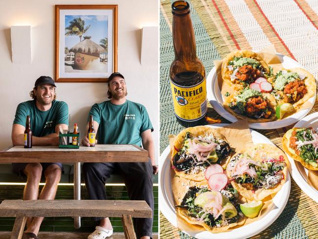 Brothers Matt and Nick Stanley announce when their new Costa Taco restaurant will open in Broadbeach. Photo: Supplied