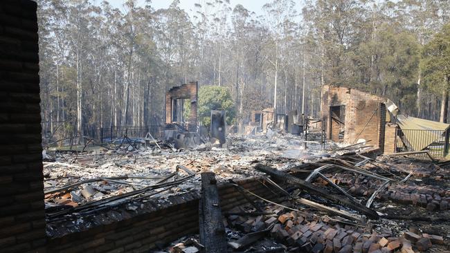 One blaze cut a destructive path through this community near Taree. Picture: AAP