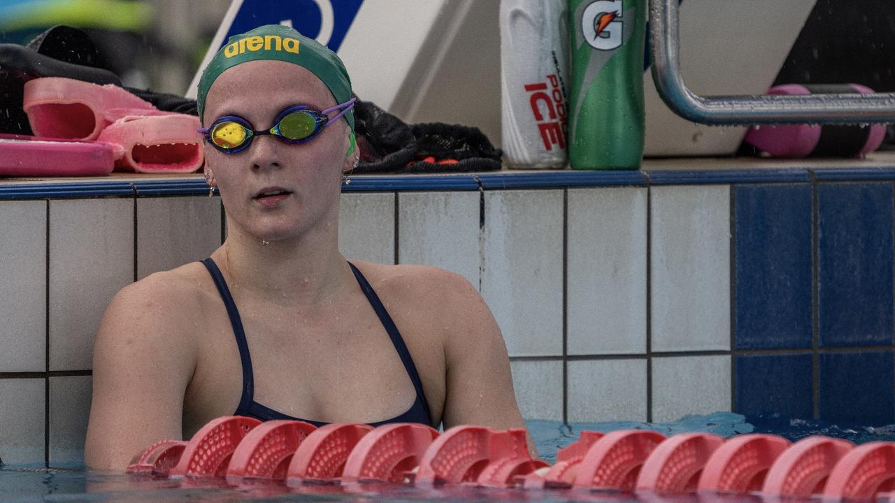 Young Paralympic swimmer Jasmine Greenwood training in Cairns while waiting for her flight to Japan. Pic: Wade Brennan, Swimming Australia.