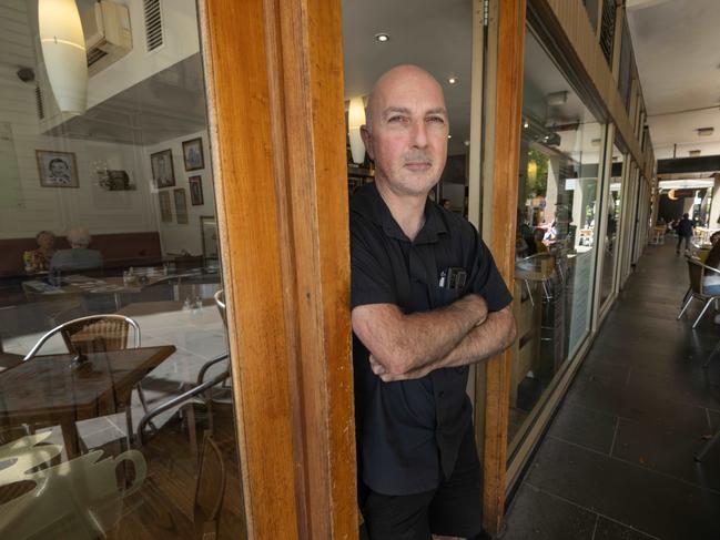 Melbourne City traders talk about disruptions to their business during the protests. Nicholas Angelopoulos (Cafe Excello). Picture: Tony Gough