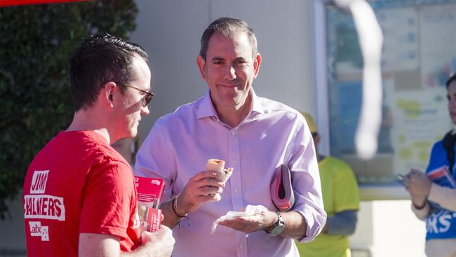 Treasurer Jim Chalmers before voting at Springwood Road State School in his electorate of Rankin. Picture: NewsWire / Glenn Campbell