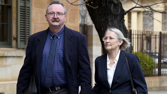 Greg and Annabel Digance outside Adelaide Magistrates Court in August. Picture: NCA NewsWire / Naomi Jellicoe