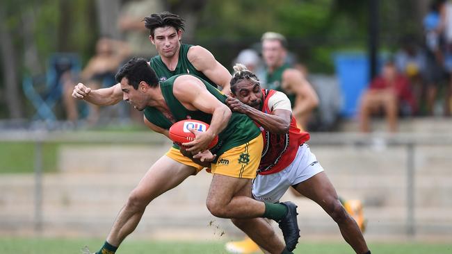 St Mary's won against the Tiwi Bombers in Round 3 of the NTFL Men's Premier League. Picture: Felicity Elliott/AFLNT Media
