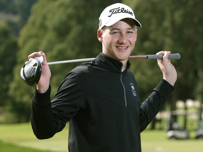 Golfer Jackson Bugdalski of Kings Langley has won a scholarship at Oklahoma University in the US. Pictured AT CASTLE HILL COUNTRY CLUB. Photo: Adam Ward