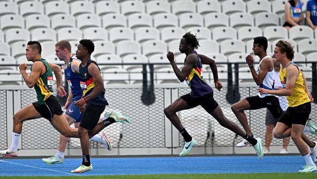 Heats of the 100m under-18 men.