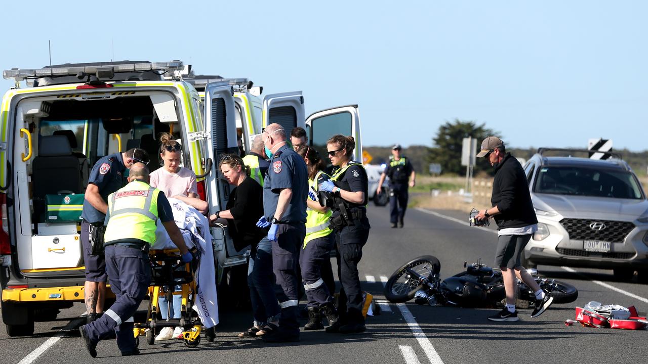 Motorcyclist Flown To Hospital Following Single Vehicle Breamlea Smash Herald Sun