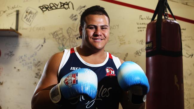 Then-Sydney Roosters junior and MMA fighter Tai Tuivasa, aged 17, at Redfern PCYC.