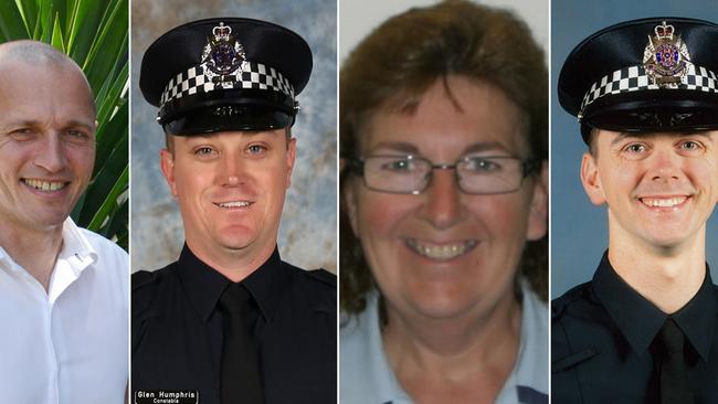 Senior Constable Kevin King, Constable Glen Humphris, Leading Senior Constable Lynette Taylor and Constable Joshua Prestney were killed in a tragic crash last week.