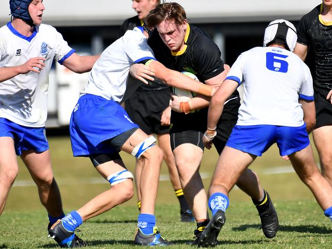 AIC First XV rugby between St Laurence's College  and St Edmund's College Saturday May 27, 2023. Picture, John Gass