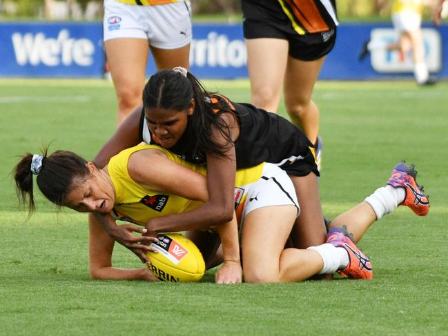 DARWIN, AUSTRALIA - SEPTEMBER 25: Janet Baird during the AFLW NAB All Stars Match on September 25, 2020 in Darwin, Australia. (Photo by Aaron Black/AFL Photos)