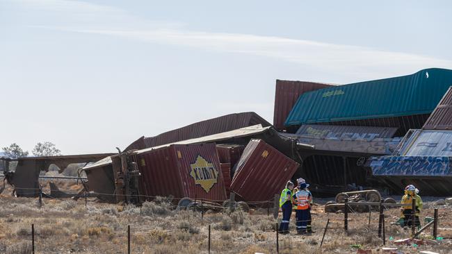 Two train drivers killed in horror truck collision on Barrier Highway, Bindarrah. Picture: Andrew Gosling