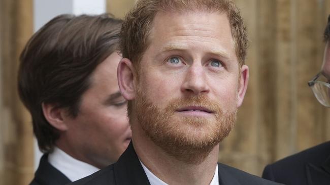 LONDON, ENGLAND - MAY 06: Prince Harry, Duke of Sussex and Jack Brooksbank (R) attend the Coronation of King Charles III and Queen Camilla on May 6, 2023 in London, England. The Coronation of Charles III and his wife, Camilla, as King and Queen of the United Kingdom of Great Britain and Northern Ireland, and the other Commonwealth realms takes place at Westminster Abbey today. Charles acceded to the throne on 8 September 2022, upon the death of his mother, Elizabeth II. (Photo by Dan Charity - WPA Pool/Getty Images)