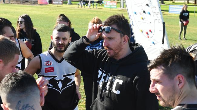 EDFL Football: Tullamarine v Roxburgh Park. Roxburgh Park coach Michael Farrelly. Picture: Josie Hayden